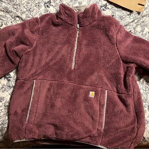 Carhartt Burgundy Fleece Half-Zip Pullover women’s size XL
